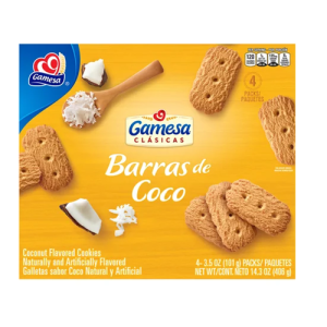 Gamesa Barras De Coco 4pk 3.5oz Each
