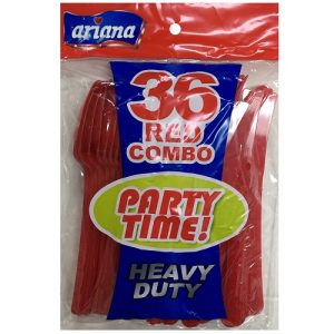 Ariana PS Red Ctulery Combo 36ct