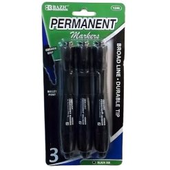 Permanent Markers 3pc Jumbo Black-wholesale