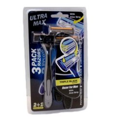 Ultra Max Razor Trpl Blade 3pk W-Aloe-wholesale