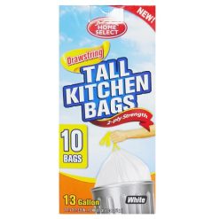 H.S Tall Kitchen Bags 10ct 13 Gl White-wholesale