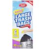 H.S Trash Bags 6ct 30 Gl Black-wholesale H.S Trash Bags 6ct 30 Gl Black-wholesale