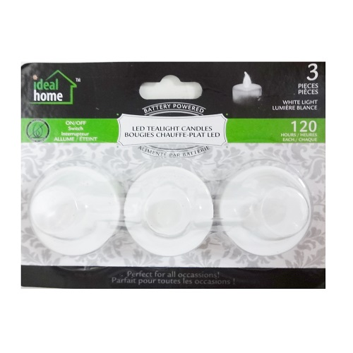Tealight Candles LED 3pc White Light-wholesale Tealight Candles LED 3pc White Light-wholesale