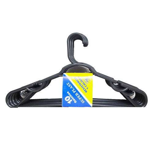 Hangers Plastic 10pc Black-wholesale