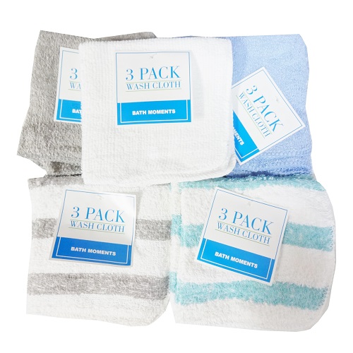 Wash Cloths 3pk 11X11 Asst Clrs-wholesale Wash Cloths 3pk 11X11 Asst Clrs-wholesale