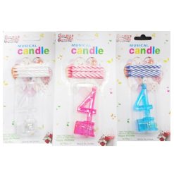 Birthday Candels #4 4pc LED Asst Clrs-wholesale