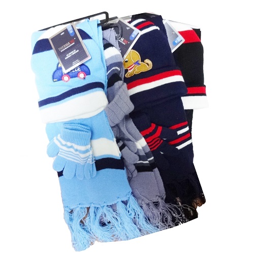 Thermaxx Boys Winter 3pc Set Asst Clrs-wholesale Thermaxx Boys Winter 3pc Set Asst Clrs-wholesale