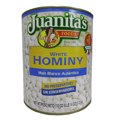 Juanitas White Hominy 110 oz-wholesale Juanitas White Hominy 110 oz-wholesale