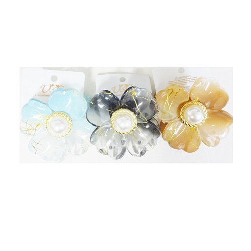 Hair Clips 1pk Flower Asst Clrs-wholesale Hair Clips 1pk Flower Asst Clrs-wholesale