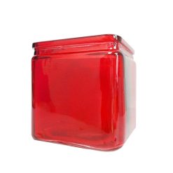Vase Glass Cube 3 X3 X 3in Red-wholesale