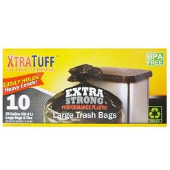 Xtra Tuff Trash Bags 10ct 26 Gl Black-wholesale