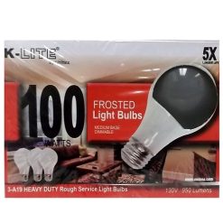 K-Lite Light Bulb 3pk 100w Frosted Ro-wholesale