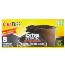 Xtra Tuff Trash Bags 8ct 30 Gl Blck-wholesale