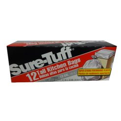 Sure Tuff Tall Kitchen Bags 12ct 13 Gl-wholesale