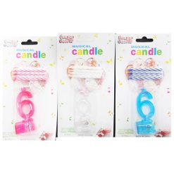 Birthday Candles #6 4pc LED Asst Clrs-wholesale