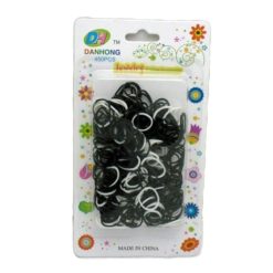 Hair Rubber Bands Black & White-wholesale