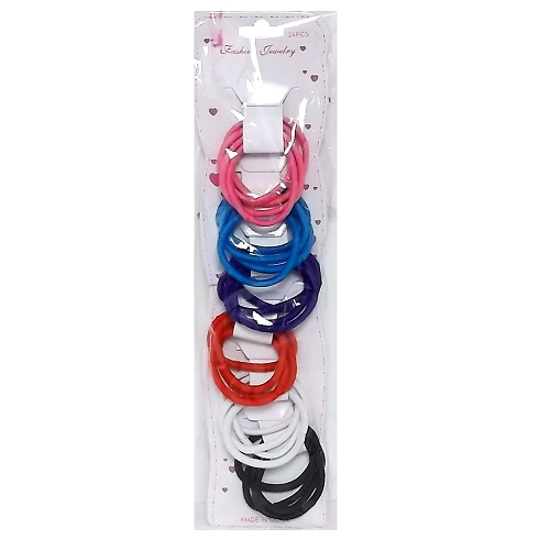 ***Hair Elastic Bands 24pc Asst Clrs-wholesale ***Hair Elastic Bands 24pc Asst Clrs-wholesale