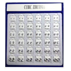 Cubic Zirconia Earrings Clear & Size-wholesale