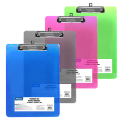 Clipboard Plastic 8½ X 12in Asst Clrs-wholesale