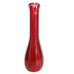 Vase Glass Bud 9in Red-wholesale