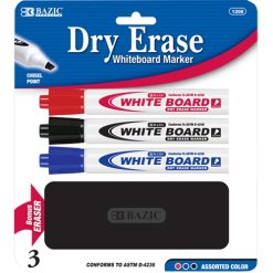 Dry Erase Markers 3pk W-Eraser-wholesale