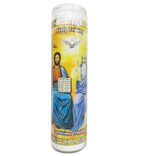Candle 8in Santisima Trinidad Whitewholesale