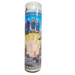 Candle 8in Mano Poderosa White-wholesale