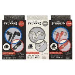 Yunna Earphones Bass Asst Clrs YN-254-wholesale