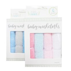 Baby Wash Cloths 4pc Asst Clrs-wholesale