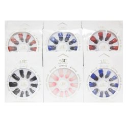 Pre-Glued Nails 12ct Asst Clrs-wholesale