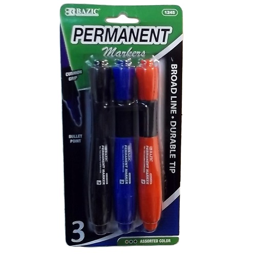 Permanent Markers 3pc Jumbo Asst Clrs-wholesale Permanent Markers 3pc Jumbo Asst Clrs-wholesale