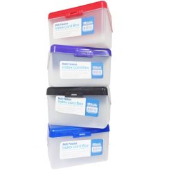 Index Card Box 3 X 5in Asst Clrs Lids-wholesale
