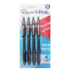 Paper Mate Pen 4pk 1.0mm Black-wholesale
