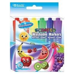 Washable Scented Markers 6pc Asst-wholesale