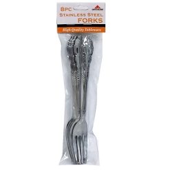 Forks 8pc Stainless Steel-wholesale