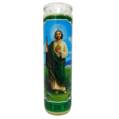 Candles 8in San Judas Tadeo Green-wholesale
