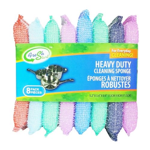 Fresh Start Cleaning Sponge 8pk Asst Clr-wholesale Fresh Start Cleaning Sponge 8pk Asst Clr-wholesale