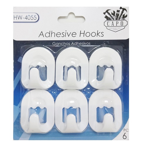 Adhesive Hooks 6pc-wholesale