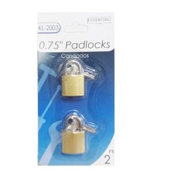 Padlock 0.75in 2pk W-Key-wholesale