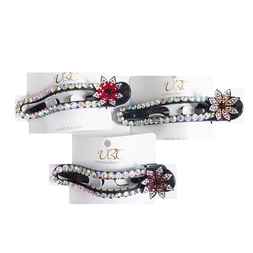 Hair Clip Black W-Flower-wholesale Hair Clip Black W-Flower-wholesale