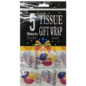 Tissue Paper Happy B-Day Print 5ct