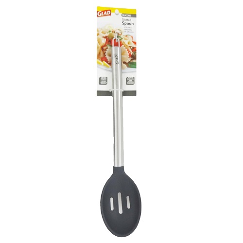 Glad Slotted Spoon Silicone 13in Grey-wholesale