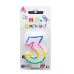 Birthday Candles #3 Rainbow-wholesale
