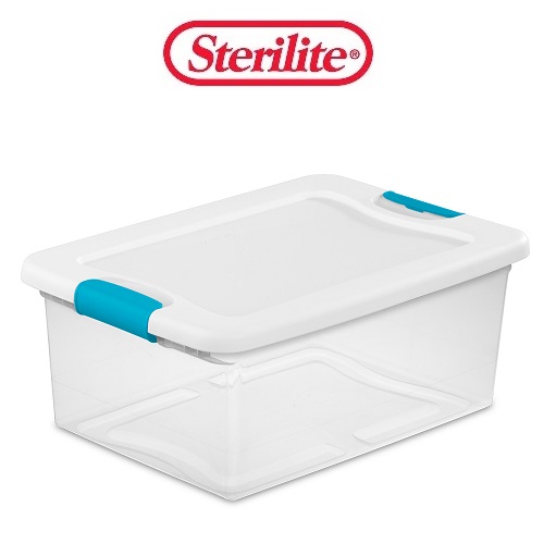 Sterilite Latch Box 15qt Clear Blu-Hndle-wholesale Sterilite Latch Box 15qt Clear Blu-Hndle-wholesale