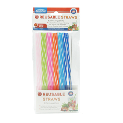 Straws Reusable 13pc 8.25in Asst Clrs-wholesale