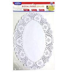 Doilies Paper Oval 48ct 8.7X12.6in Wh-wholesale