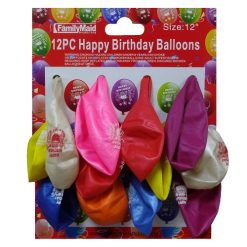 Balloons 12ct 12in Happy Birthday Asst-wholesale
