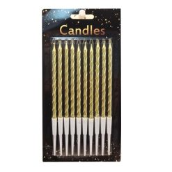 Birthday Candles Magical 10ct Gold-wholesale