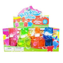Toy Bubbles Butterfly W-Whistle Asst Clr-wholesale
