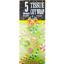 X-Mas Tissue Paper 5ct Ball & Candy Desi-wholesale